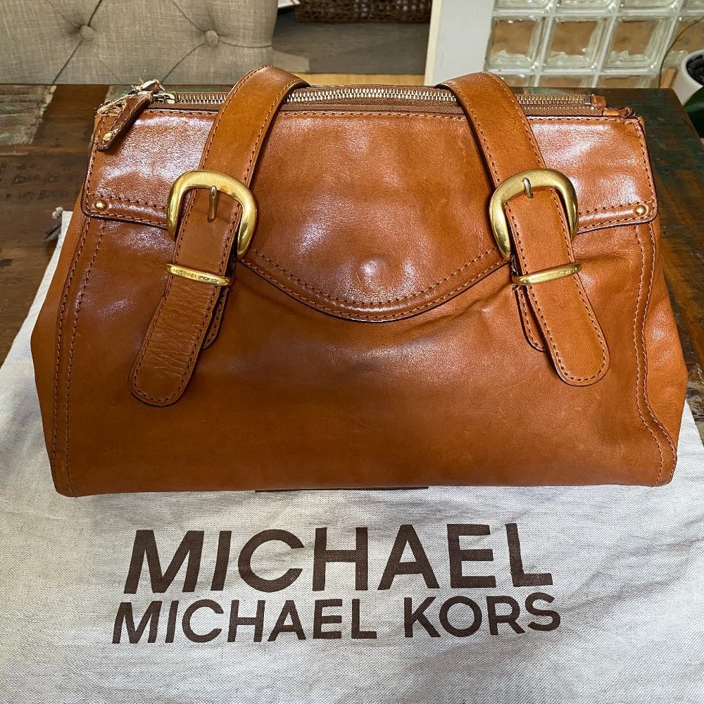 Michael Kors Vintage Leather Satchel Tote Handbag